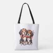 Tote Bag Chiens Beagles Dapper Art (Dos)