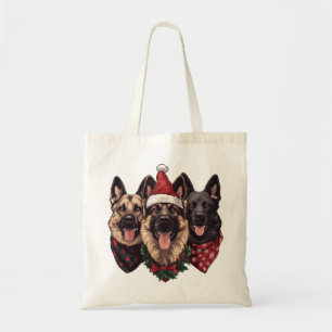 Tote Bag Chiens bergers allemands de Noël