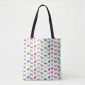 Tote Bag Chiens colorés silhouettes (Devant)