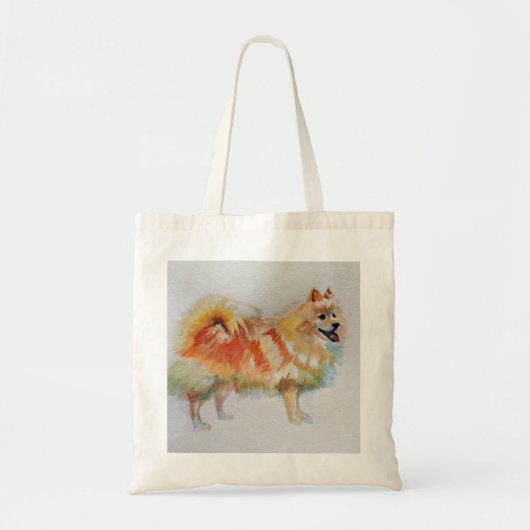 Tote Bag Chiens d'aquarelle allemands Spitz Pomeranian (Devant)