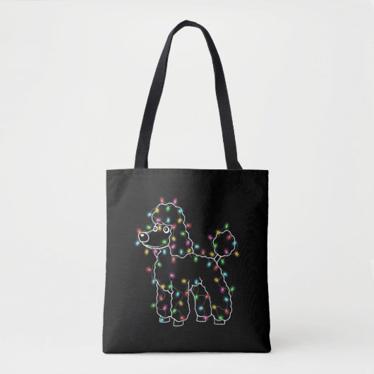 Tote Bag Chiens de caniche Arbre Chandail de Noël (Devant)