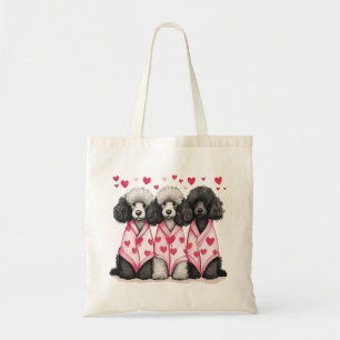 Tote Bag Chiens de caniche de la Saint-Valentin