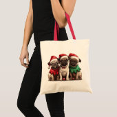 Tote Bag Chiens de Carlin de Noël (Devant (produit))
