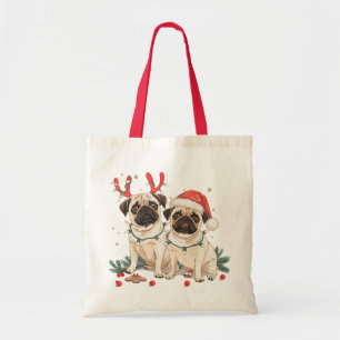 Tote Bag Chiens de Carlin de Noël