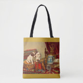 Tote Bag Chiens de chiot victorien et imprimés (Devant)