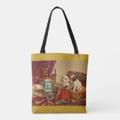 Tote Bag Chiens de chiot victorien et imprimés (Dos)