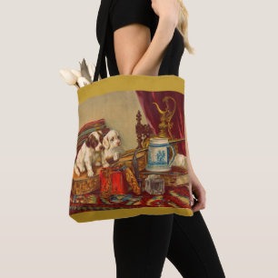 Tote Bag Chiens de chiot victorien et imprimés