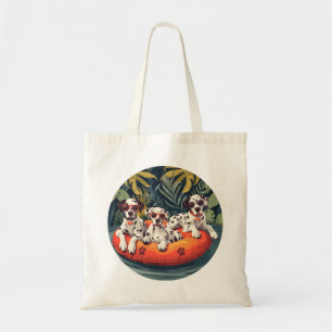Tote Bag Chiens de Dalmatie - Flotte de la piscine d'ananas