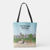 Tote Bag Chiens de dessin animé mignons dans un parc - Serv (Dos)