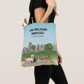 Tote Bag Chiens de dessin animé mignons dans un parc - Serv (De près)