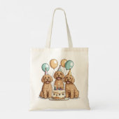 Tote Bag Chiens de Goldendoodle d'anniversaire (Dos)