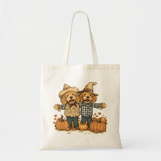 Tote Bag Chiens de Goldendoodle de la récolte d'automne (Devant)