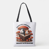 Tote Bag Chiens De Guinée Drôle À Lire Sous Champignons Rou (Dos)