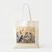 Tote Bag Chiens de Mahjong - (Devant)