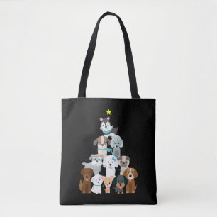 Tote Bag Chiens de Noël
