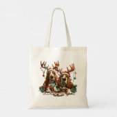 Tote Bag Chiens de Noël Basset Hound (Dos)