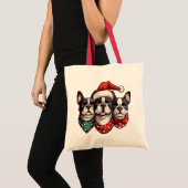Tote Bag Chiens de Noël Boston Terrier (Devant (produit))