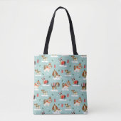 Tote Bag Chiens de Noël en Motif d'Écharpes douillettes (Devant)