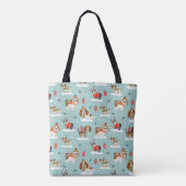 Tote Bag Chiens de Noël en Motif d'Écharpes douillettes (Dos)