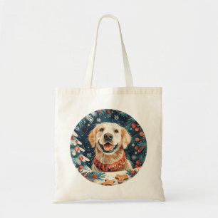 Tote Bag Chiens de Noël Golden Retriever