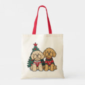 Tote Bag Chiens de Noël Goldendoodle (Dos)