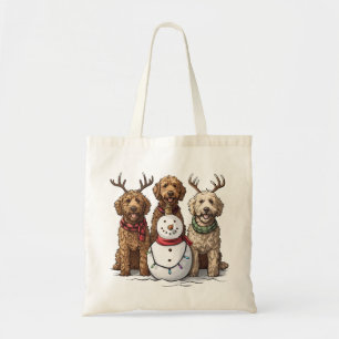 Tote Bag Chiens de Noël Goldendoodle