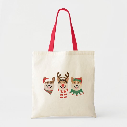 Tote Bag Chiens de Noël Pembroke Welsh Corgi (Devant)