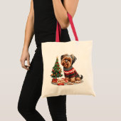 Tote Bag Chiens de Noël Yorkshire Terrier (Devant (produit))