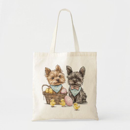 Tote Bag Chiens de Pâques Yorkshire Terrier (Devant)