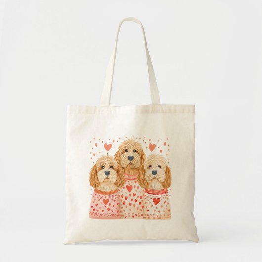 Tote Bag Chiens de Valentine Goldendoodle (Devant)
