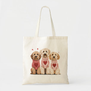 Tote Bag Chiens de Valentines Goldendoodle