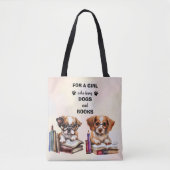 Tote Bag Chiens Et Livres Amateurs (Devant)