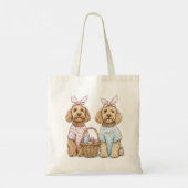 Tote Bag Chiens Goldendoodle de Pâques (Dos)