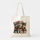 Tote Bag Chiens Husky de Noël (Dos)
