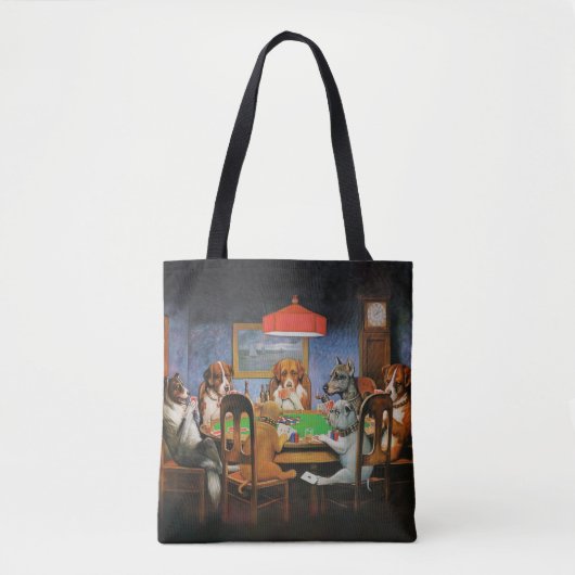 Tote Bag Chiens jouant au poker par C.M. Coolidge (Devant)
