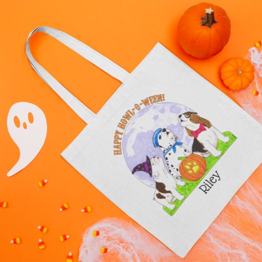 Tote Bag Chiens mignons en costume Halloween Treat Bag pers