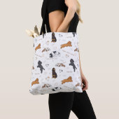 Tote Bag Chiens mignons espaniels motif (De près)