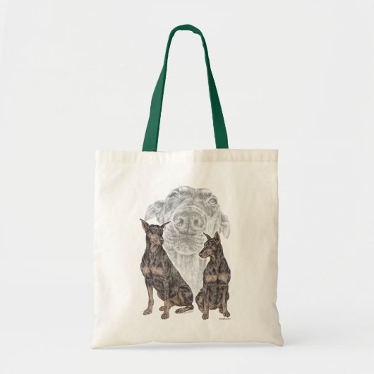 Tote Bag Chiens noirs Doberman (Devant)