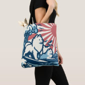 Tote Bag Chiens spitz japonais qui sucent la grande vague (De près)