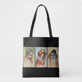 Tote Bag Chiens, triptyque de dessin animé (Devant)