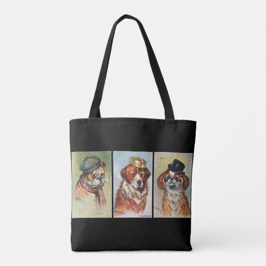 Tote Bag Chiens, triptyque de dessin animé (Dos)