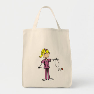 Tote Bag Chiffre femelle blond infirmière de bâton