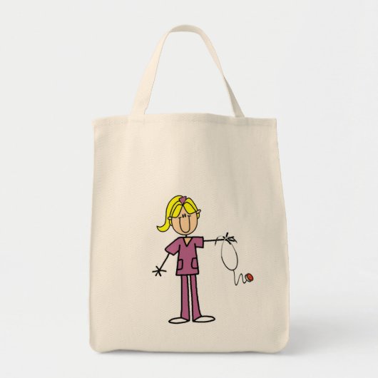 Tote Bag Chiffre femelle blond infirmière de bâton (Devant)