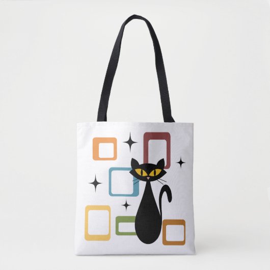 Tote Bag Chiffre noir du milieu du siècle (Devant)