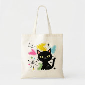 Tote Bag Chiffre noir du milieu du siècle (Devant)
