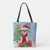 Tote Bag Chih Tzu Chien dans Noël de neige (Dos)