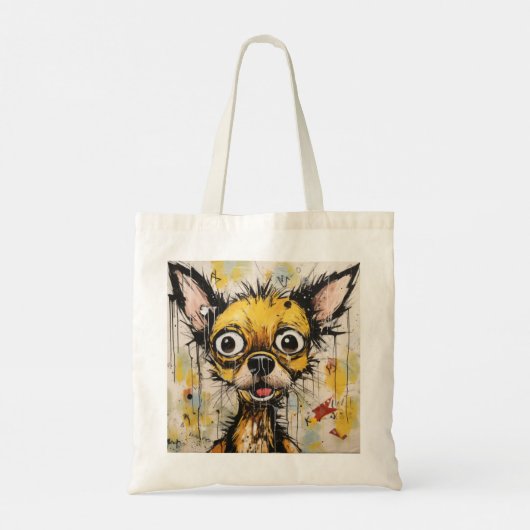 Tote Bag Chihuahua Abstrait comique (Dos)