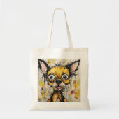 Tote Bag Chihuahua Abstrait comique (Devant)