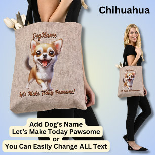 Tote Bag Chihuahua - Ajouter le nom du chien, modifier le t