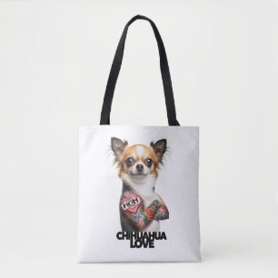 Tote Bag CHIHUAHUA AMOUR artiste de tatouage maman tat encr